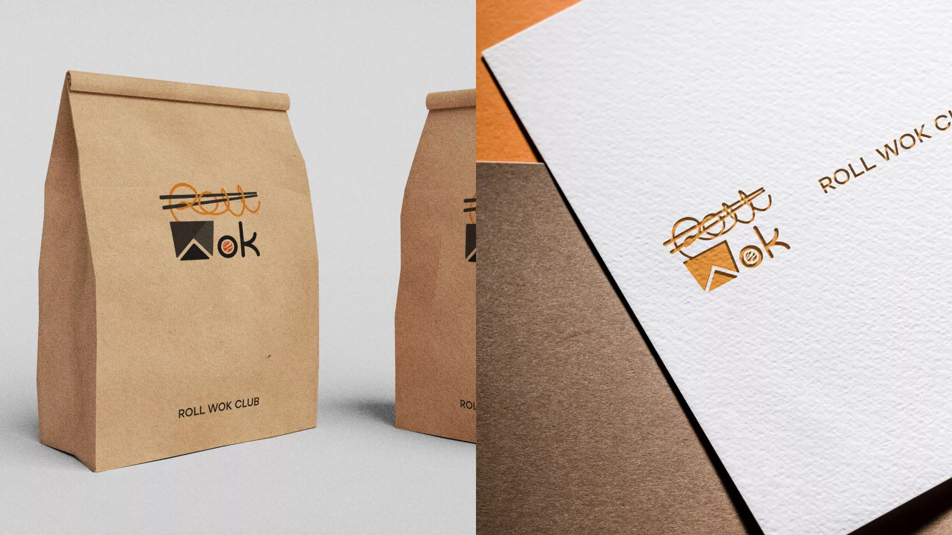 Разработка логотипа суши-бара «Roll Wok Club» в Светлом